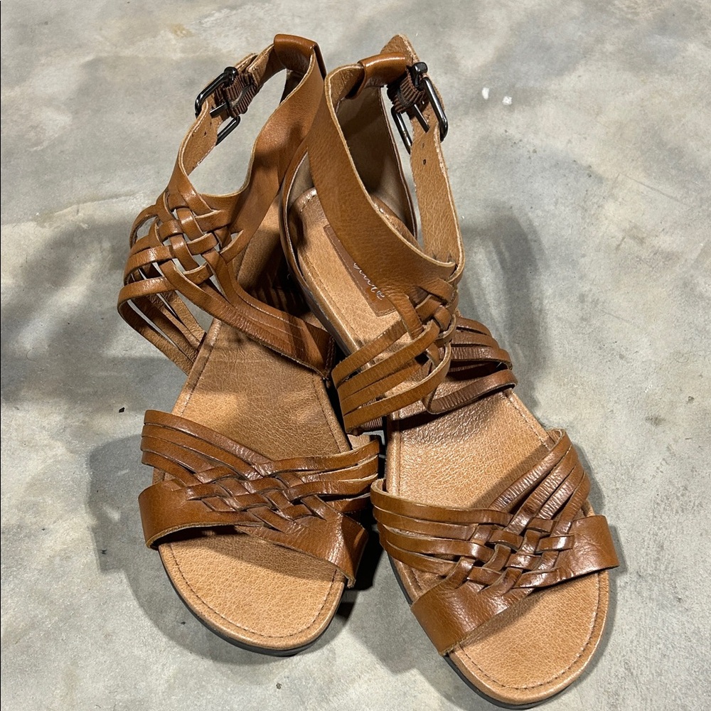Nurture by Lamaze Tan Braided Ankle-Strap Sandals